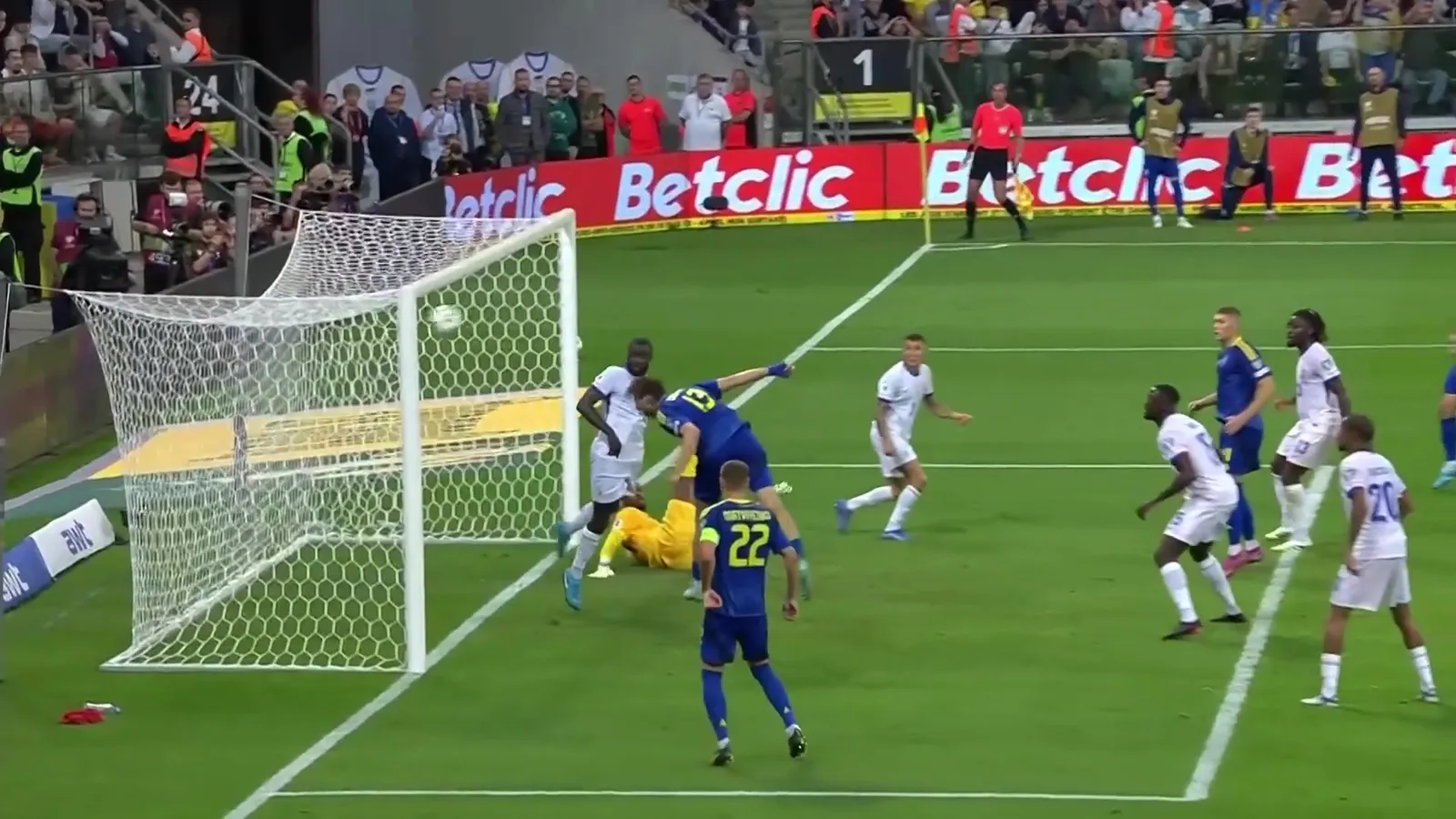 Chance! Zabarnyi Inches Away From Equaliser As His Header Strikes The ...